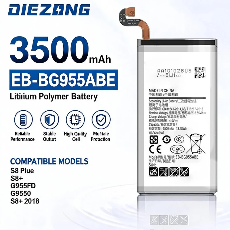 New 3500mAh EB-BG955ABE Battery for Samsung GalaxyS8 Plus/S8+/G955FD/G9550 Battery Replacement Bateria Persistent Standby
