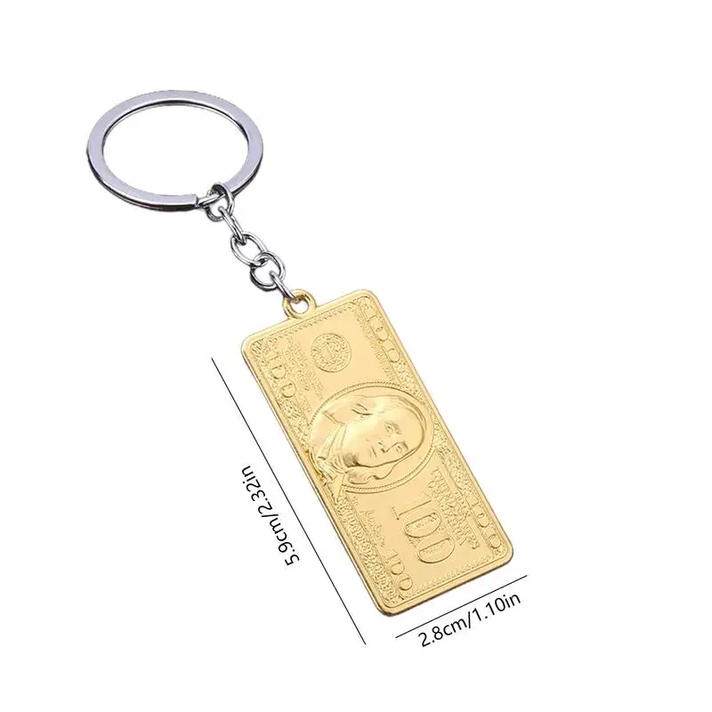 100 Dollar Bill Keychain Bag Key Chain Backpack Keychain Dollar Key Ring Key Holder Handbag Pendant Creative Key Charm For Women