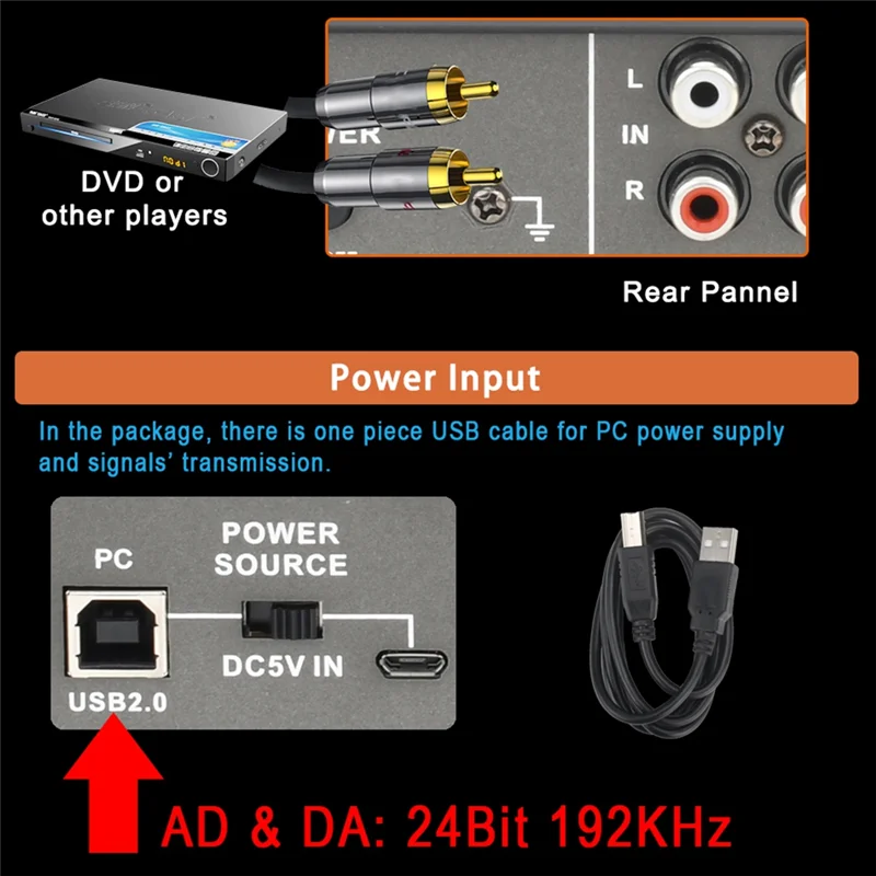 المهنية 24 بت 192 كيلو هرتز واجهة الصوت 2 مدخل كارت الصوت للجيتار الكهربائي Loopback استوديو خارجي PC تسجيل دائم