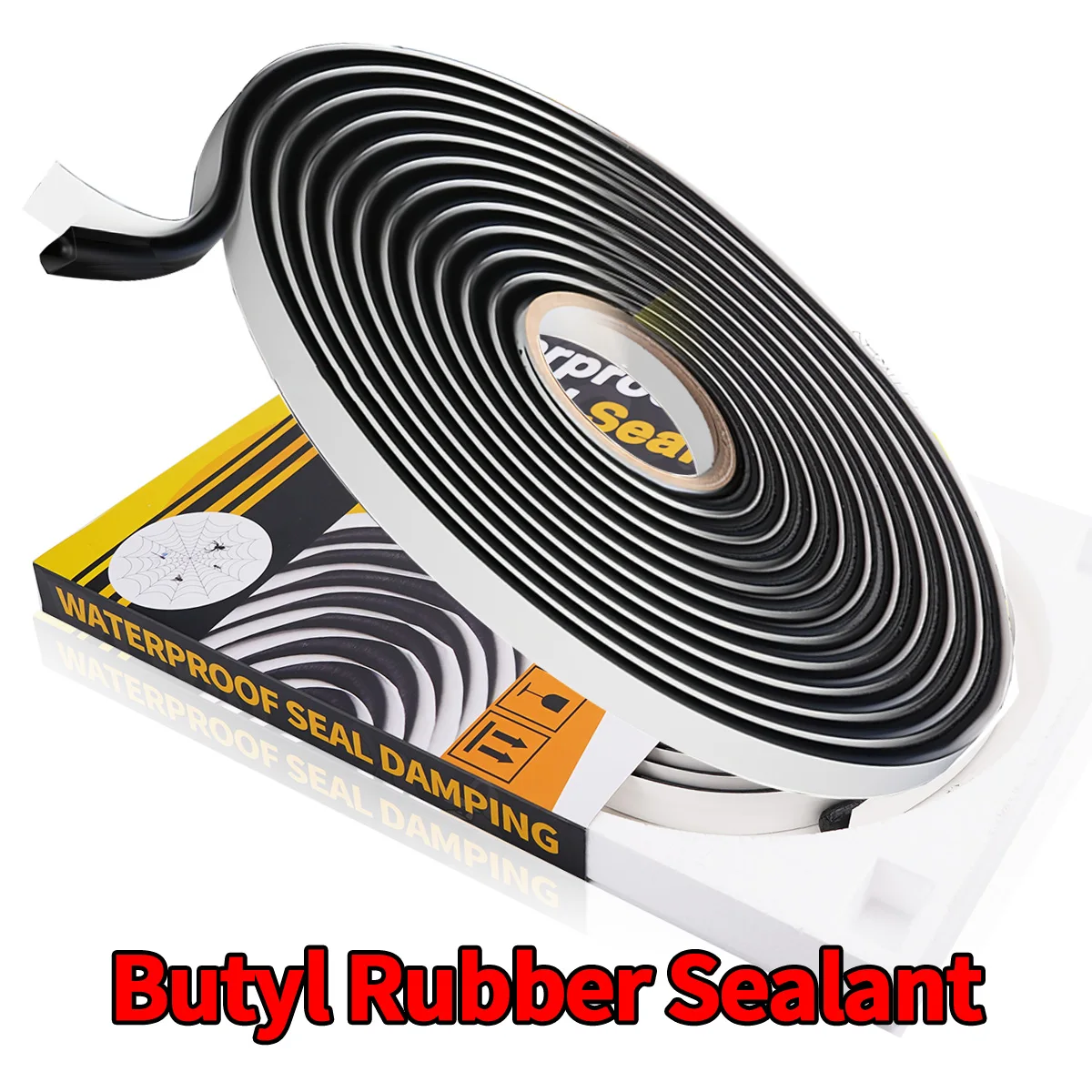 

Butyl Rubber Sealant 4.5m Waterproof Black Tape Modification for Car Lights, Audio Systems Doors and Windows Snake Coil Adhesive