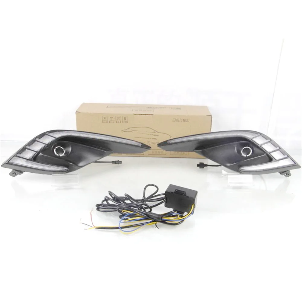 

Дневные ходовые огни July King, совместимые с Mazda 6 Atenza 2017, 6000K LED, передние бамперные ДХО + желтые указатели поворота