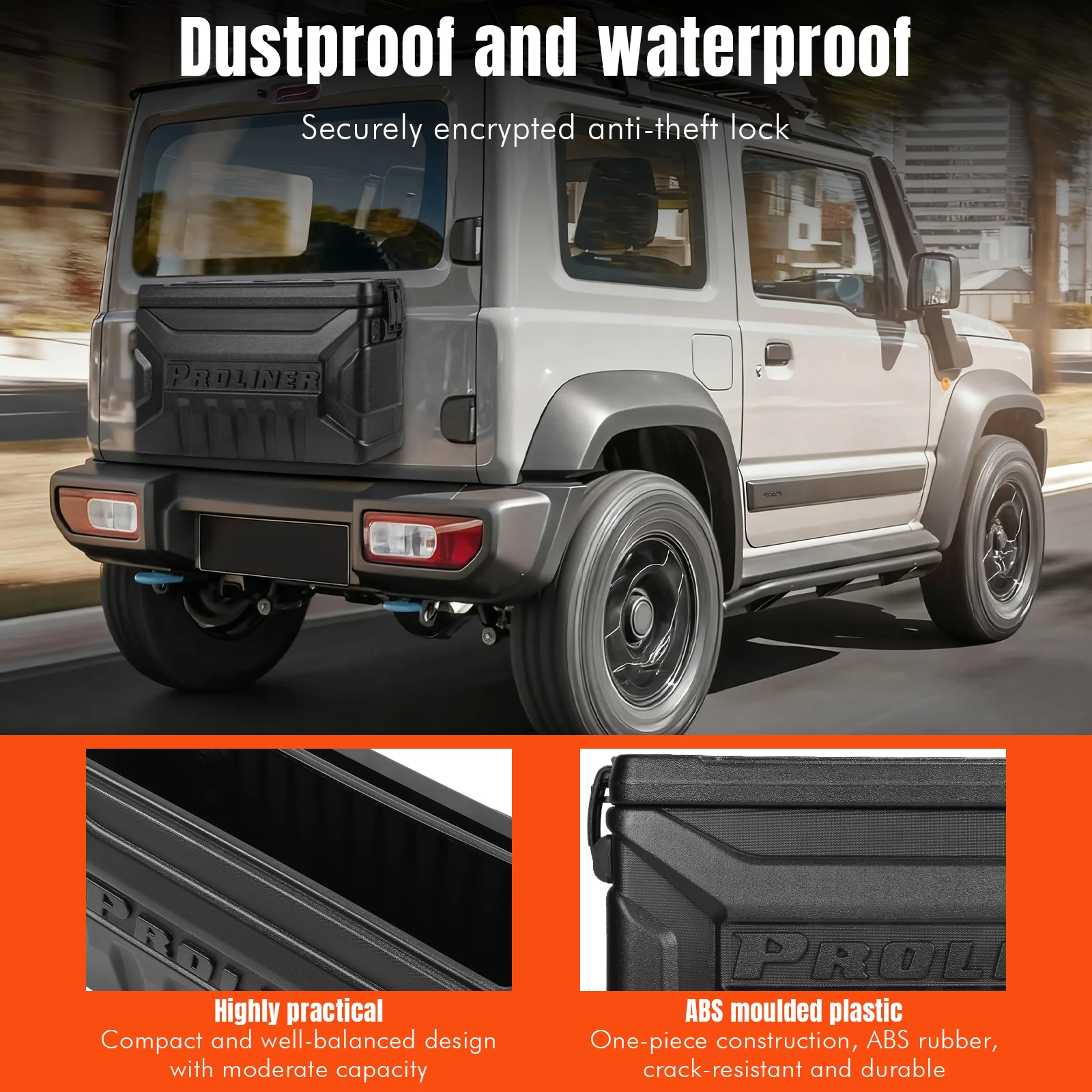 Cassetta degli attrezzi per portellone posteriore per auto Accessori esterni modificati Scatola portaoggetti per attrezzi per portellone posteriore Organizzatore per Suzuki Jimny JB64 JB74 19-25