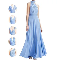 MisShow Infinity Milk Silk Soft Evening Dresses For Women Sleeveless Multi-way Wrap Changeable Prom Party Bridesmaid Gowns