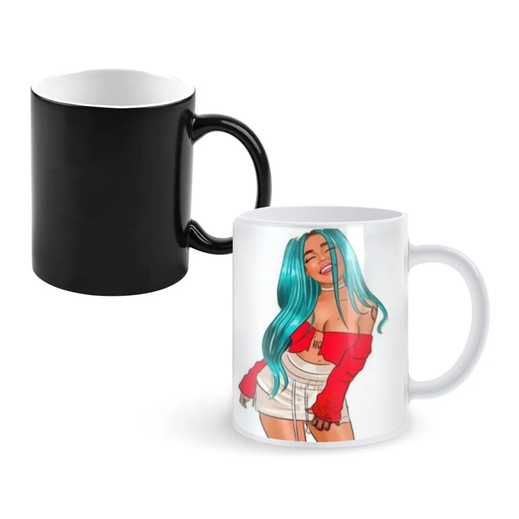 Singer karol g Newest Design Coffee Mugs Heat Color Changing Milk Tea Cup Colorcup For Birthday Gifts