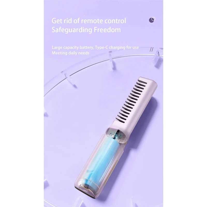 Mini Hair Straightener Professional Quick Heated Electric Hot Comb Multifunctional Wireless Portable Straightener