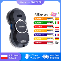 DIVEDEER White/Black Window Cleaning Robot High Suction Electric Window Cleaner Double-sided Glass Vacuum Cleaner Water Spray