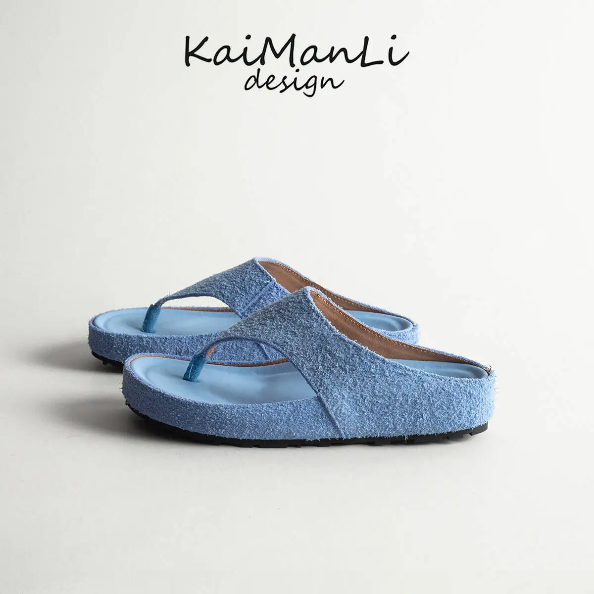 

Casual Thick Bottom Sandals Women's Summer Outdoor Fashionable Leather Thong Slippers Beach Coast Suitable for Skirts Birkens...