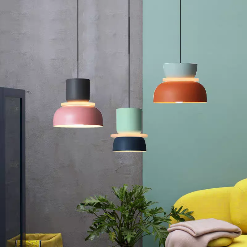 

New Macaron Pendant Light Made of Acrylic Nordic High Quality Restaurant Lamp Living Room Minimalist Chandeliers Colorful Decor