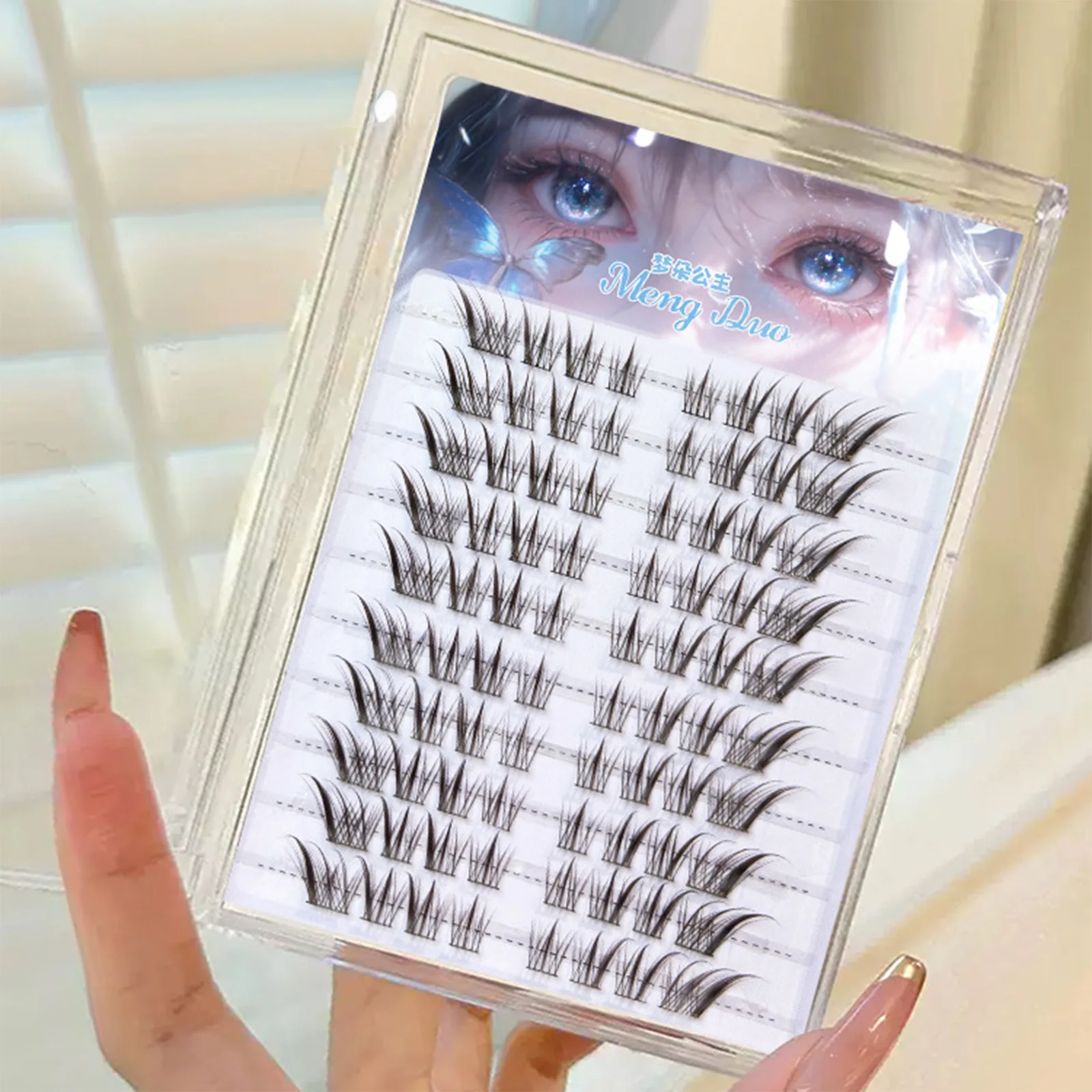 Sztuczne rzęsy w stylu Black Brown Fox, segmentowe, bez kleju/na klej, naturalne rzęsy do makijażu w stylu Manga, przedłużanie rzęs.