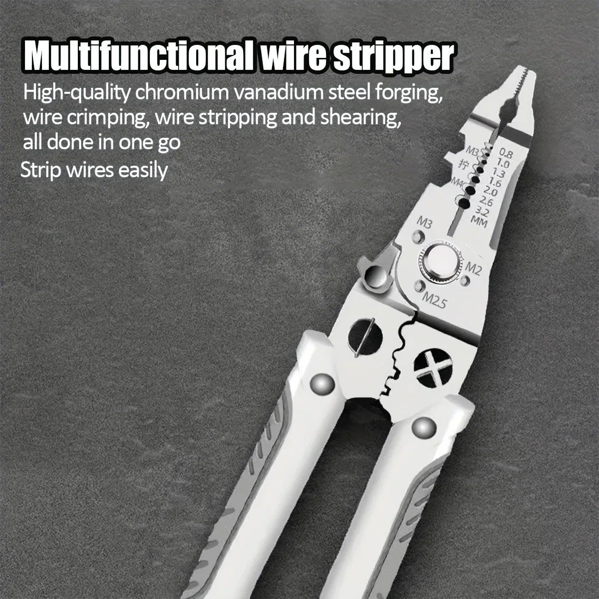 

Multi-Functional Wire Strippers, 25-In-1 Wire Crimper, Universal Wire-Cutters, Tool For Wire-Splitting Pliers, Winding, Cutting