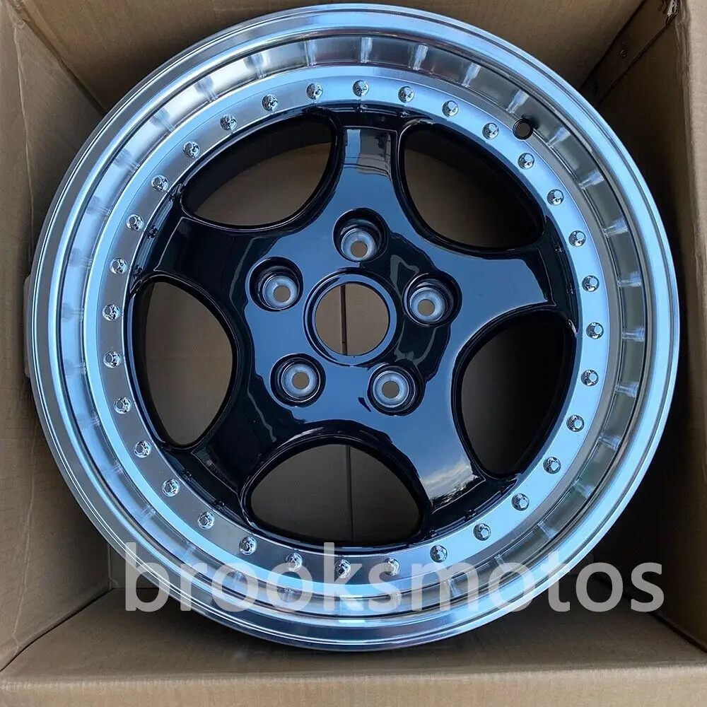 17" GESCHMIEDETE, klassische, breite, schwarze Räder, Felgen, passend für PORSCHE 944 1981–1986