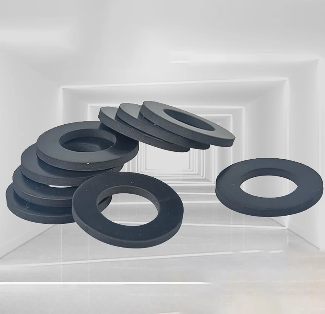 10-200Pcs Black Rubber Flat Gasket O-Ring Seal Washer Plumbing Faucet Sealing Ring Shock Absorber Gasket Waterproof
