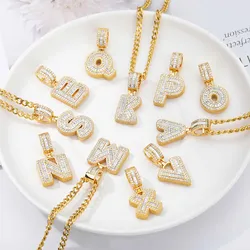Hip Hop Jewelry A-Z 26 Single Letter Capital Initial Pendant Bling Iced Out Charm Name Pendant Necklace For Women Men