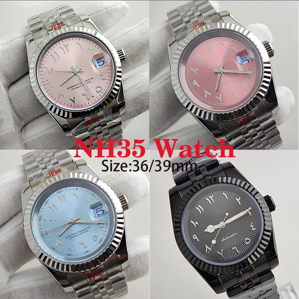 カスタマイズされたNH35腕時計 36mm/39mm レディース/メンズ 自動巻き機械式腕時計 サファイア 自動巻き オイスター Sロゴ腕時計