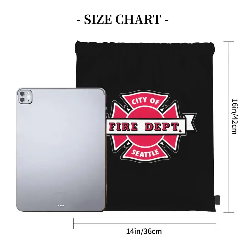 Tv Series Seattle Fire Department Firefighter Station 19 P-434 Drawstring Bags Gym Bag Creative Lightweight