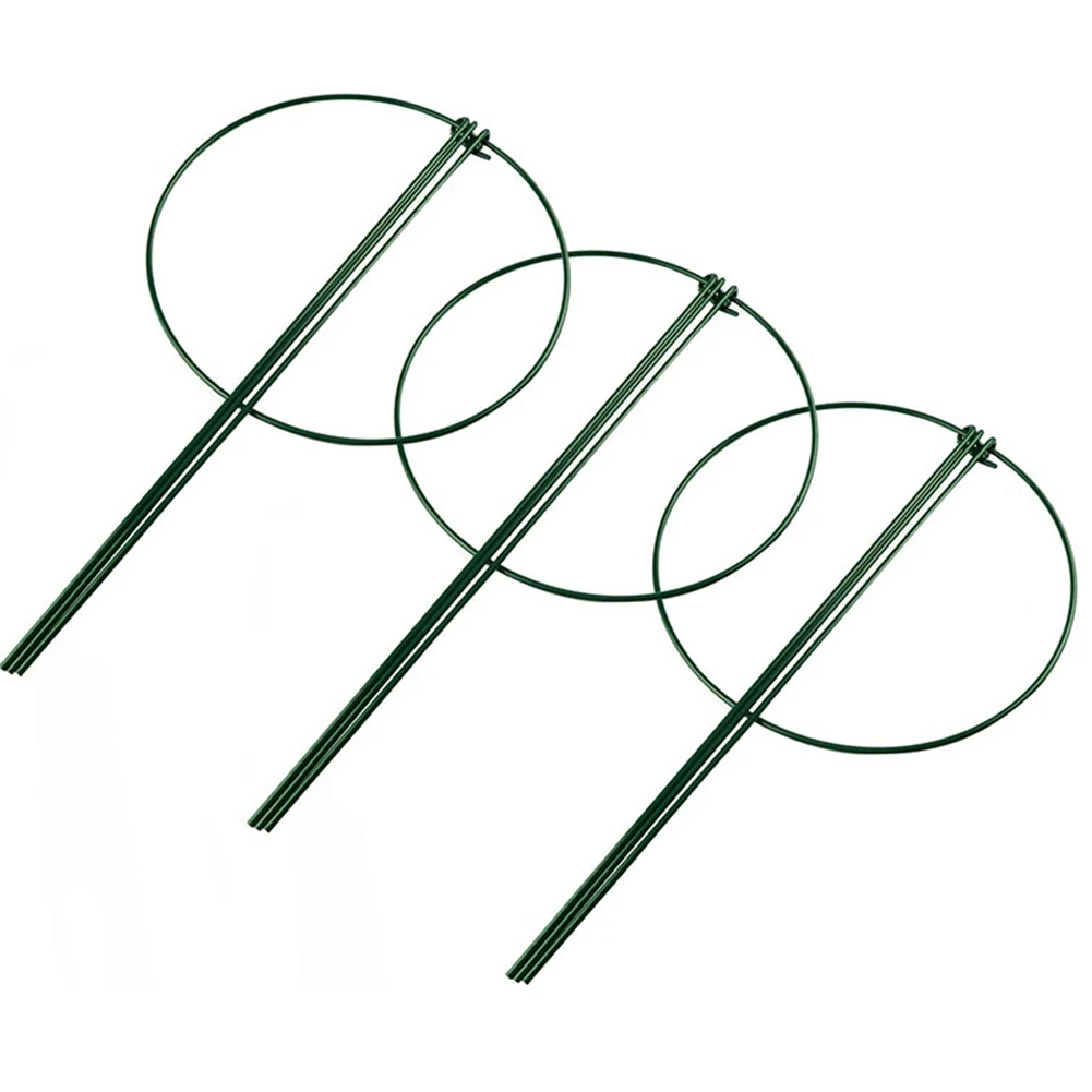 Cage Rings Garden Plant Support Brace, Pack of 10 Round Metal Plant Stakes Rings, Strong Garden Supports