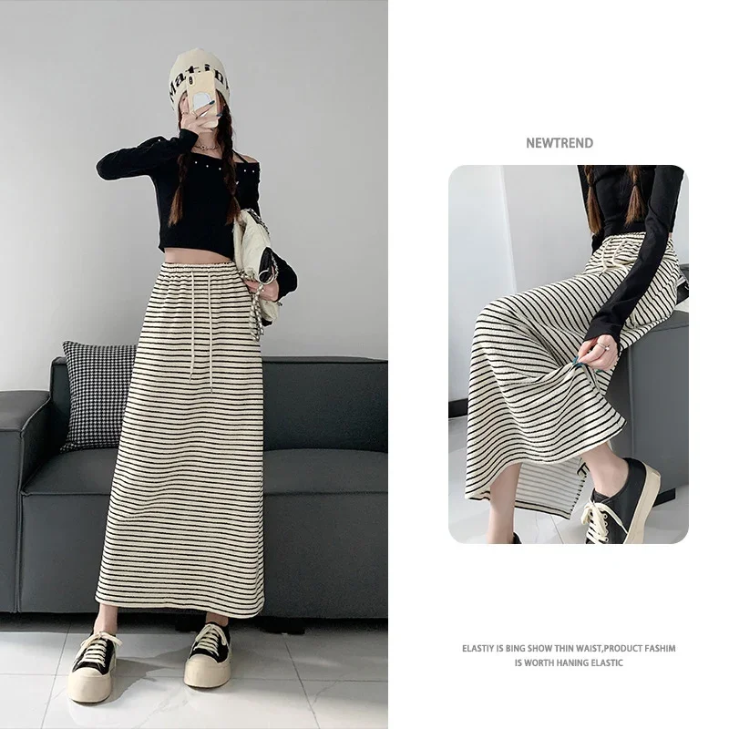 CASUMANL Brand Casual Straight Leg Skirts Women 2024 New Autumn High Waist Fashion Midi Skirt for Females Korean Popular Clothes