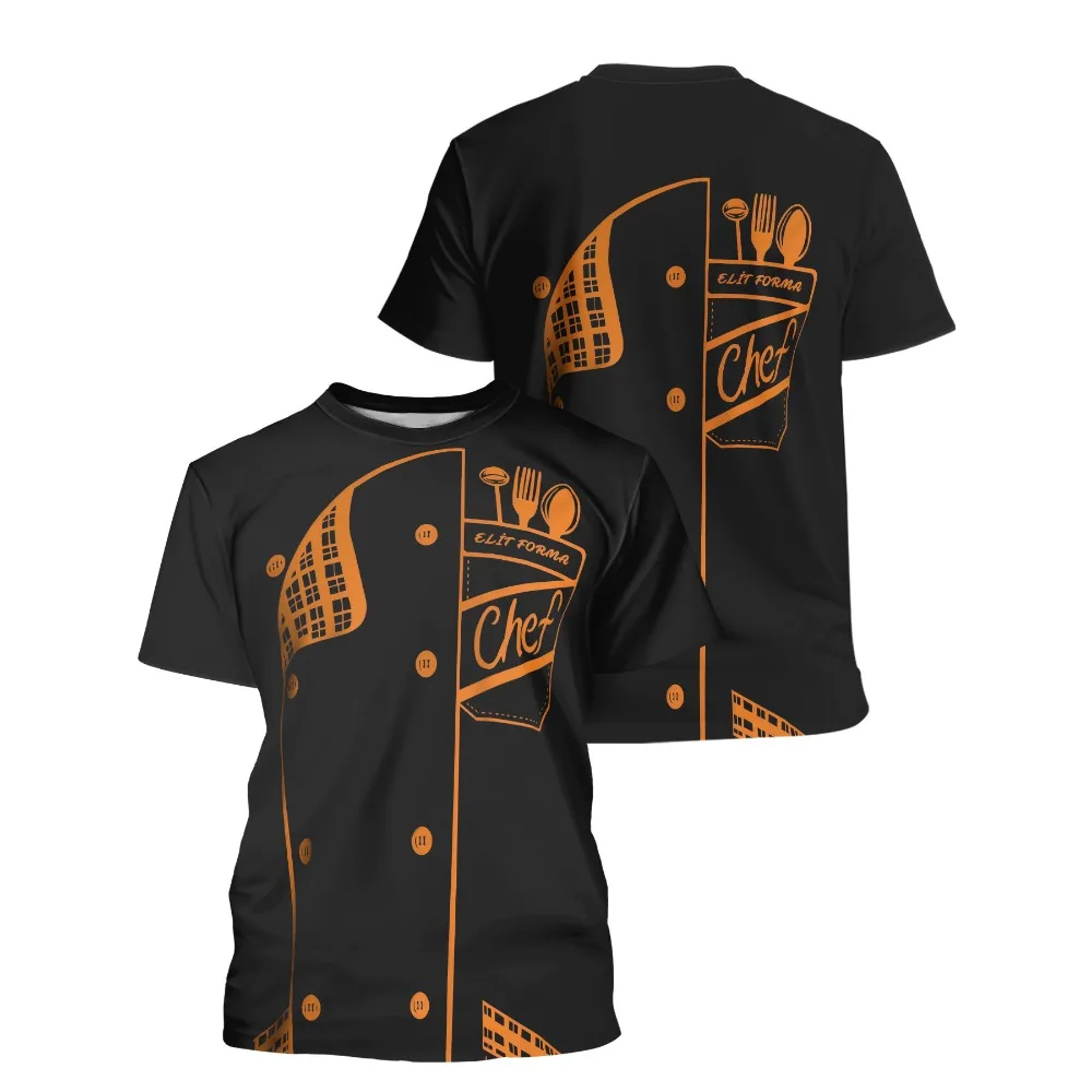 

Summer Men's Women's 3D Printing Chef-Inspired Graphic Quick-drying T-shirts Unisex Everyday Commute Tees Fashion Casual Tops
