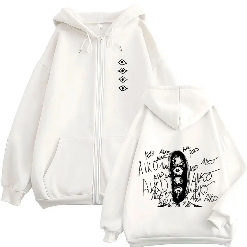 Oyasumi Goodnight Punpun Aiko Tanaka Manga Reißverschluss-Hoodies für Männer und Frauen, modische, übergroße Sweatshirts mit Reißverschluss, Jacken, Mäntel – Detail 2