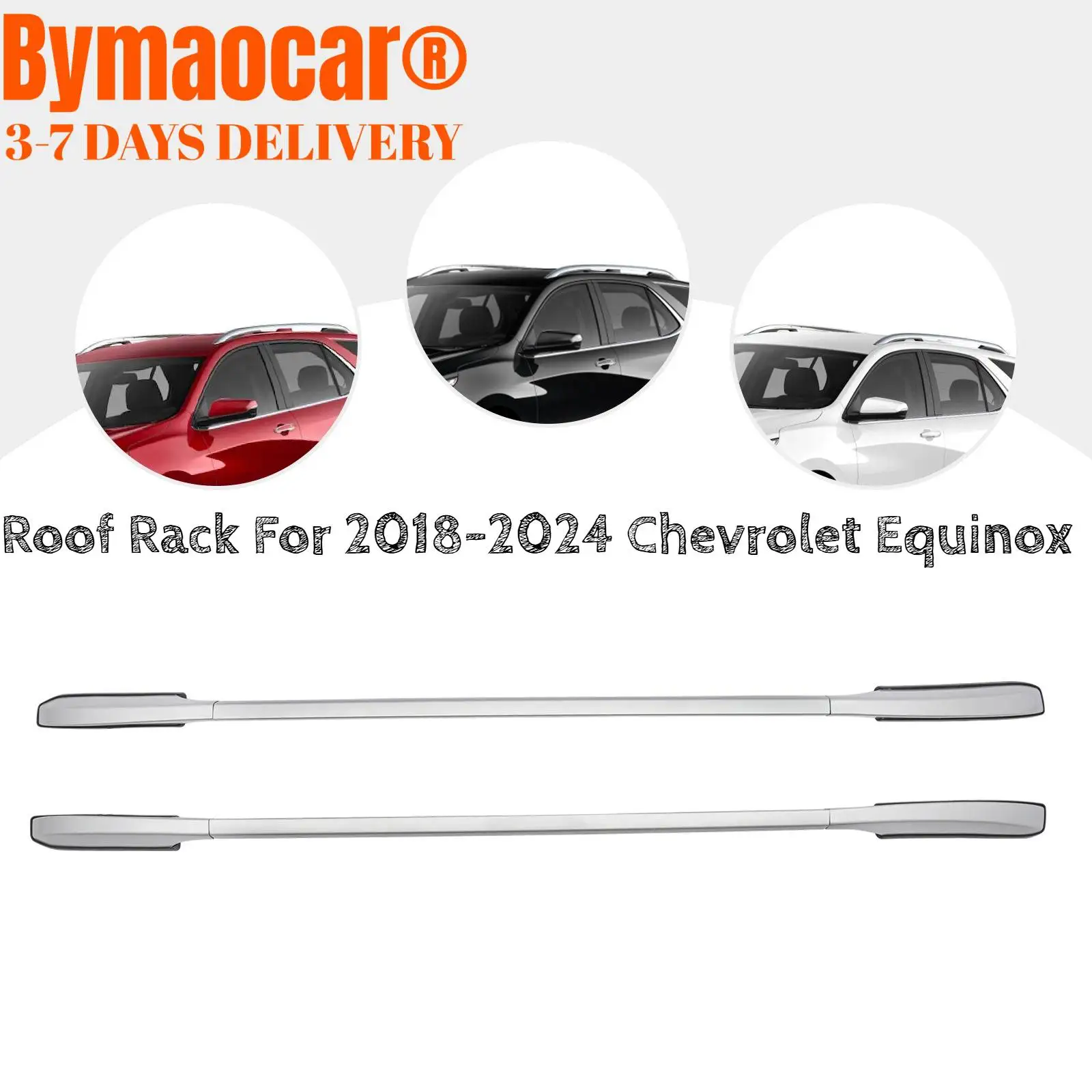 

2pcs Rail Roof Rack For 2018-2024 Chevrolet Equinox, Aluminum Alloy Car Top Side Bar