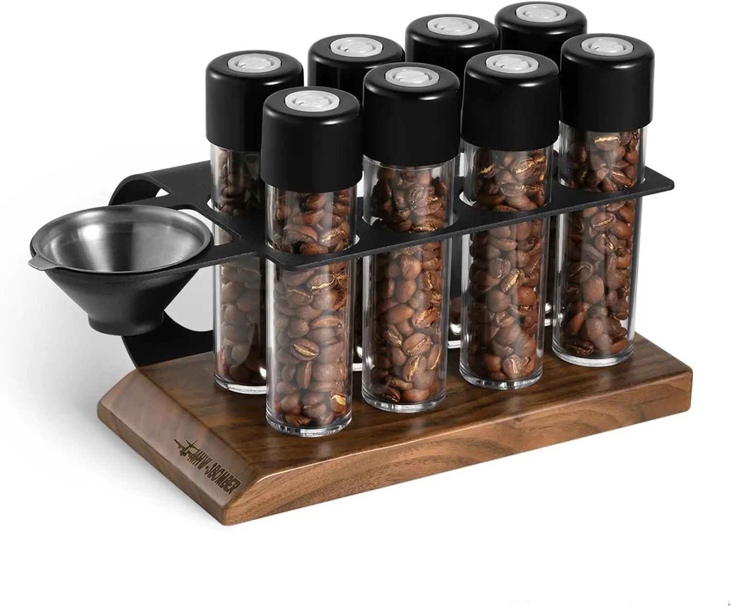 Coffee Bean Cellar Tubes Single Dose Coffee Bean Storage with Hopper 8 Tubes with Exhaust Valve