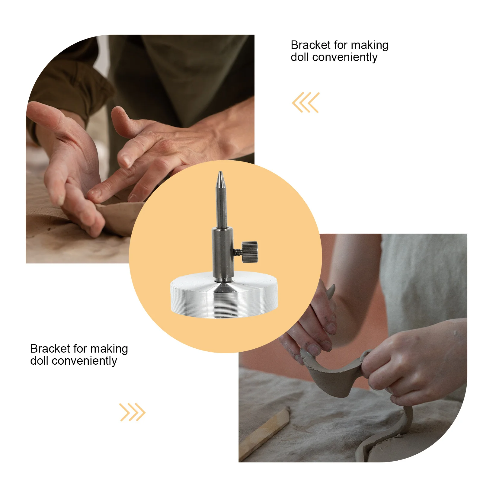 

1pc Adjustable Head Iron Base Holder Clay Support Bjd Accessory Diy Tool Gift For Artists Head Holder Beginners