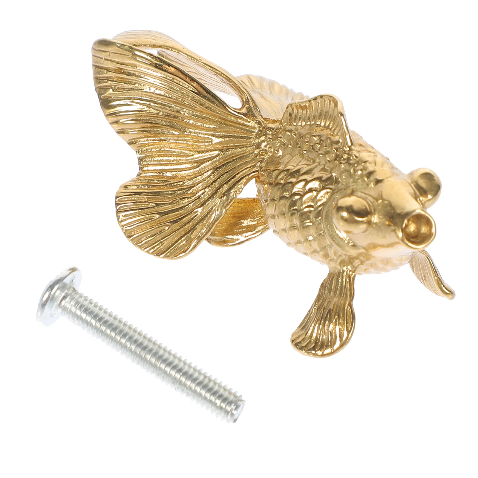 

Brass Handle Gold Kitchen Cabinet Knobs Dresser Handles Goldfish for Cabinets Round Wardrobe