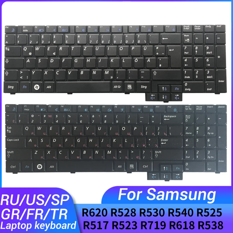 NEW  FOR samsung NP R620 R528 R530 R540 R525 R517 R523 R719 R618 R538 Russian/US/Spanish/French/German/Turkey laptop keyboard