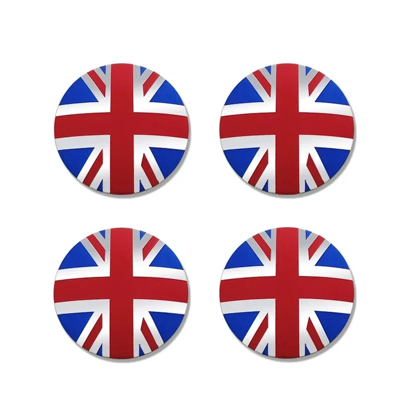 4Pcs 56mm British Flag Emblem Car Wheel Center Hub Caps Stickers For Mercedes Benz AUDI HONDA FORD TOYOTA KIA SUBARU