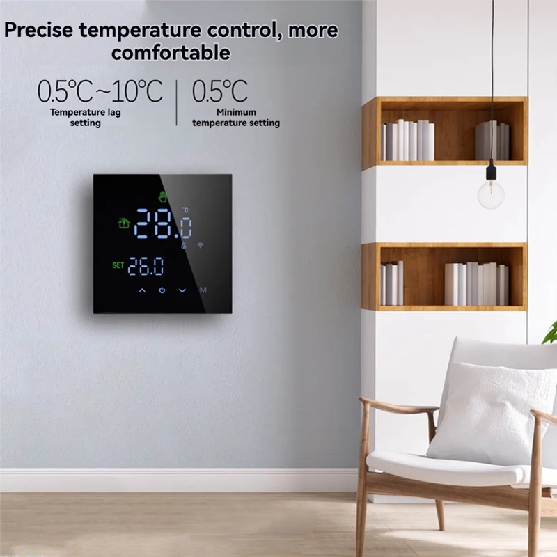 AC56-Tuya 스마트 Wifi 바닥 물 난방 벽 보일러 난방 온도 조절기 프로그래밍 가능한 음성 제어 백라이트 조절 가능