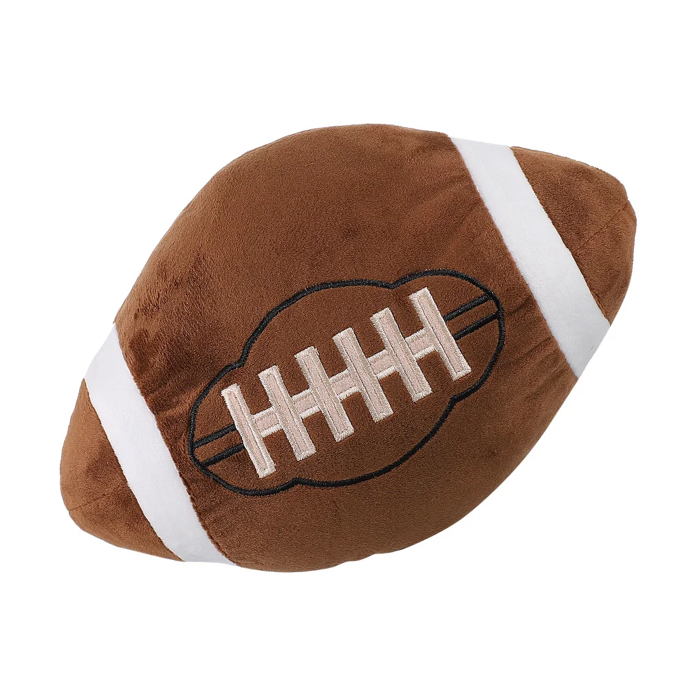 Coussin décoratif réaliste en forme de ballon de sport, pour canapé, cadeau pour Fan de Rugby, oreiller en peluche doux pour décoration de maison, Rugby
