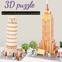 World Architecture 3D Paper Jigsaw Puzzle Small Model Famous Landscape Intellectual Development DIY Attractions Toys for Kids