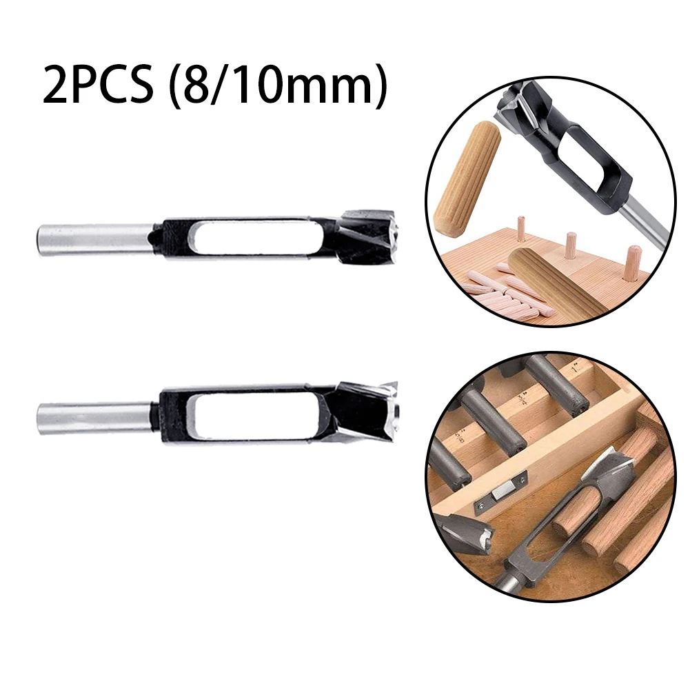 High Speed Steel Dowel Cutter Tenon Drill Bit for Woodworking Furniture Making 8mm and 10mm Diameter 140mm Length 2 Piece Set