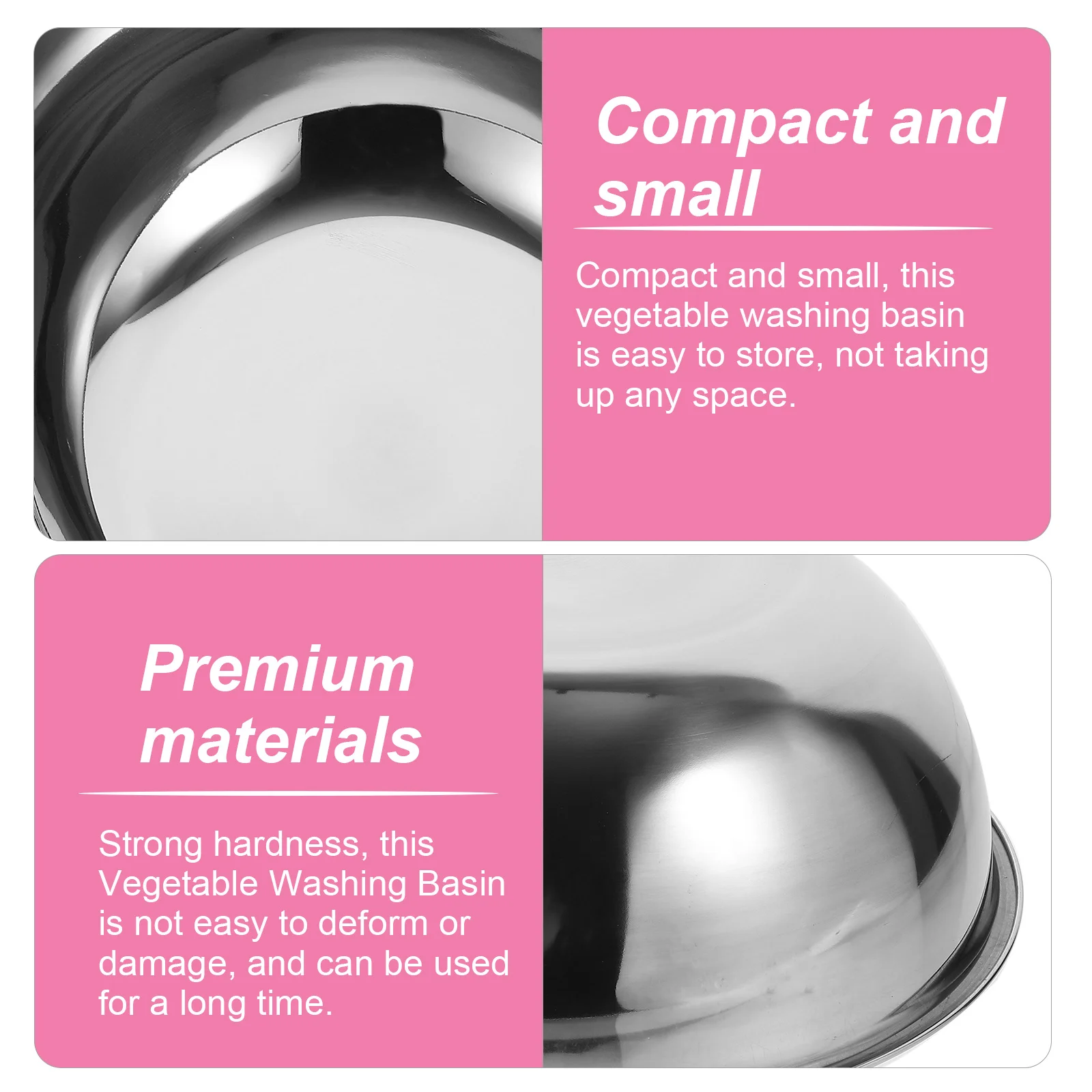 

3pcs Stainless Steel Basin Large Flat Bottom Kitchen Vegetable Washing Bowl Multi-Use Fruit Rice Mixing Bowl Home Metal Mixing