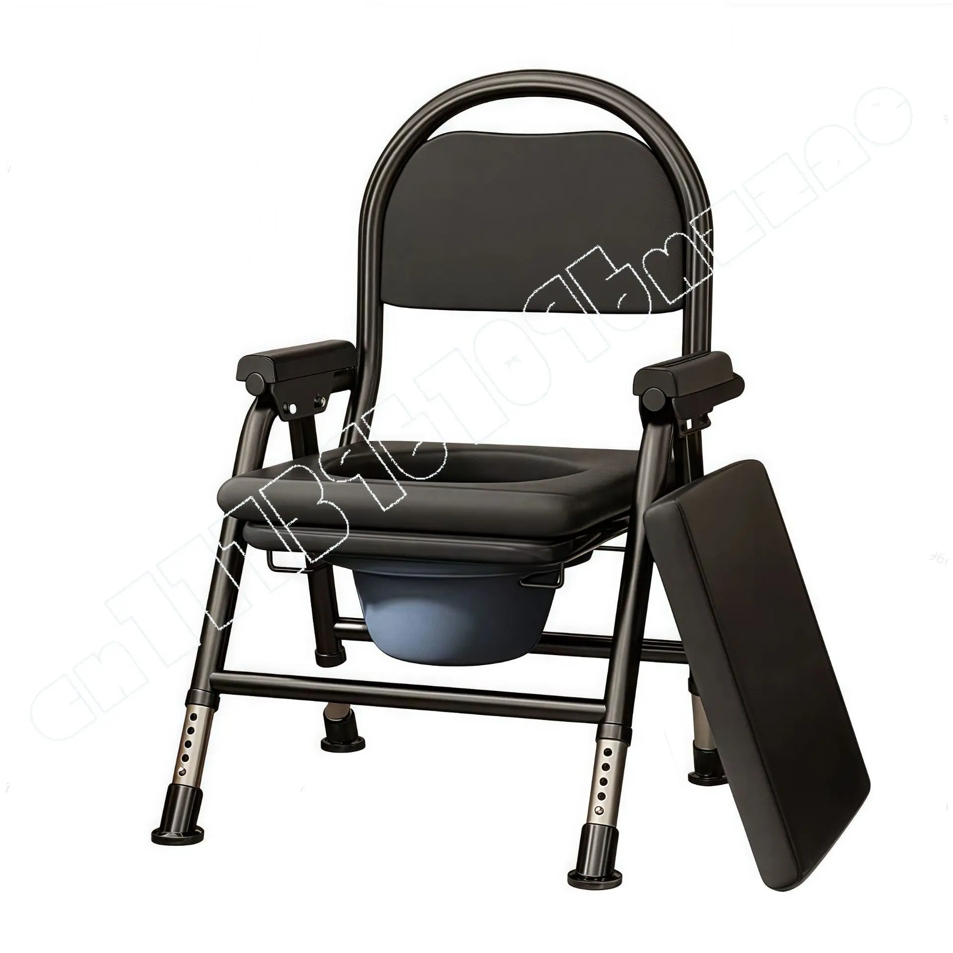 Elderly Toilet Chair Folding with Bucket Non-slip Toilet Removable  Multi-functional Household Stool Chair Stool