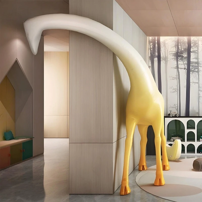 FRP sculpture giraffe children's entertainment and leisure area ornament