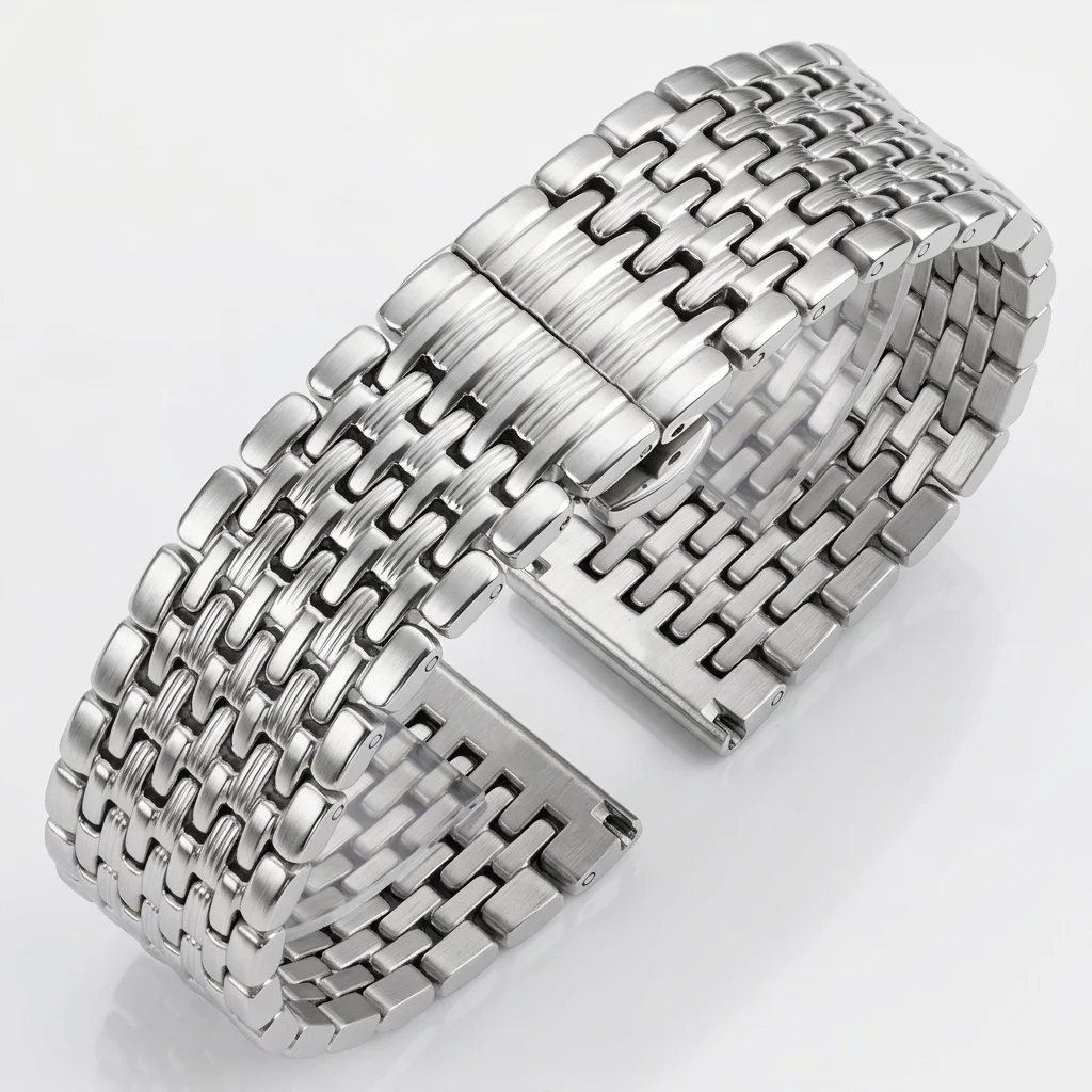Bracelet de montre en acier inoxydable, argent poli, pour femmes et hommes, 16mm, 18mm, 20mm, 22mm, accessoires de bracelet de montre en métal