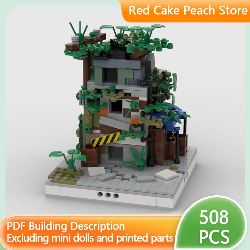 

Модель городской улицы MOC: Строительные блоки, руинизированное здание, архитектурный модульный конструктор, развивающая игрушка для детей, подарок на праздник, набор для сборки