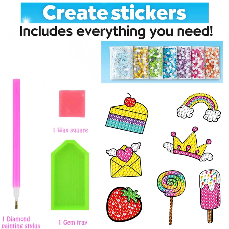 12 Creëer een grote edelsteen Diamond Painting Sticker Kit Art Craft Girls Boys Unicorn Animal Sealife Magical Mozaic Dot Sticky Toys Gifts - afbeelding 1