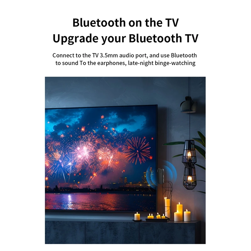 Transmissor receptor de áudio sem fio Bluetooth 5.4 Adaptador Bluetooth AUX de 3,5 mm para telefones automotivos tablet laptop