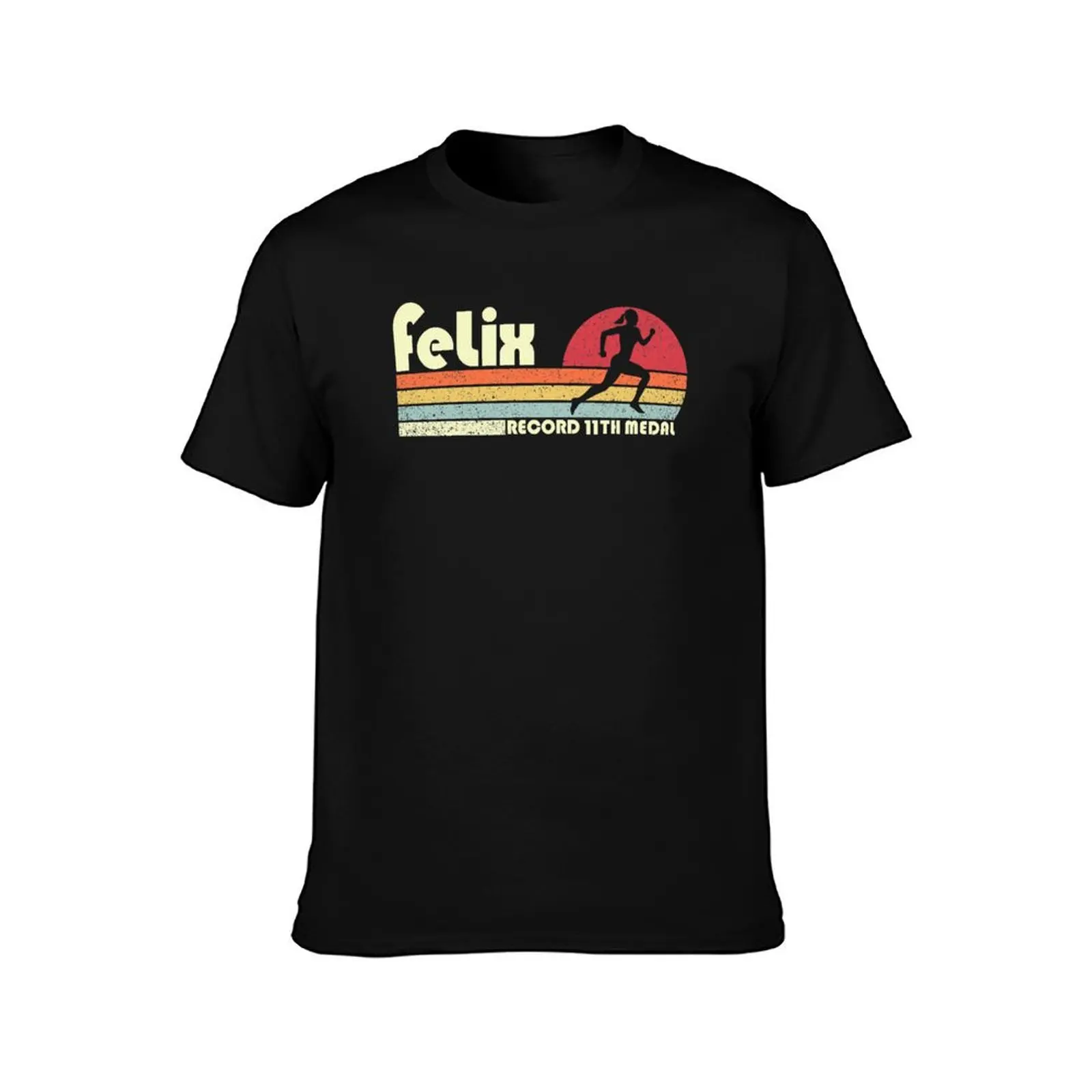 Vintage Allyson Felix US Track And Field Historic Record 11th Medal T-Shirt men t shirt cotton 100% T-Shirt