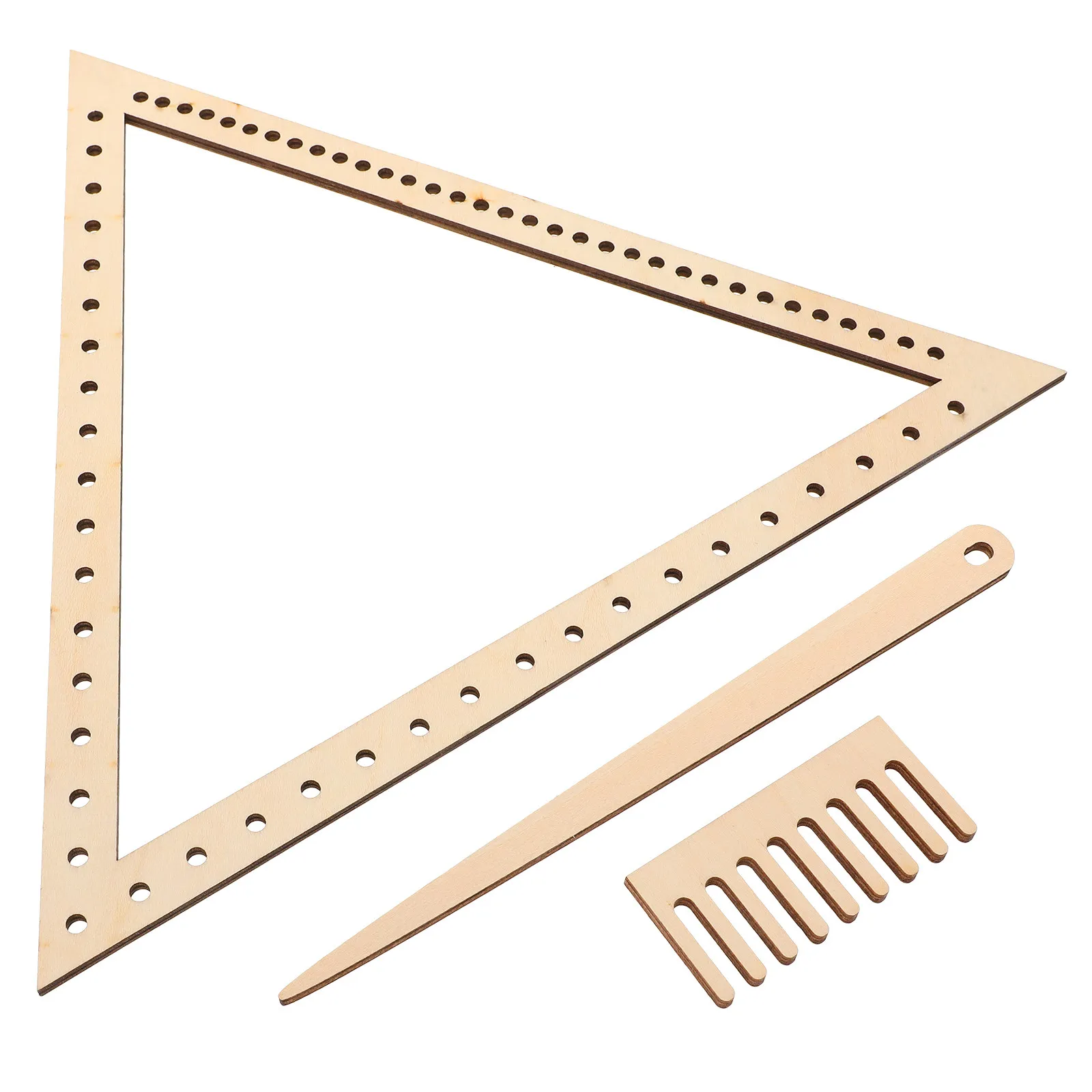 1 juego de telar triangular de madera para tejer, kit DIY para hacer pulseras de hilo y tela, herramienta de manualidades para niños