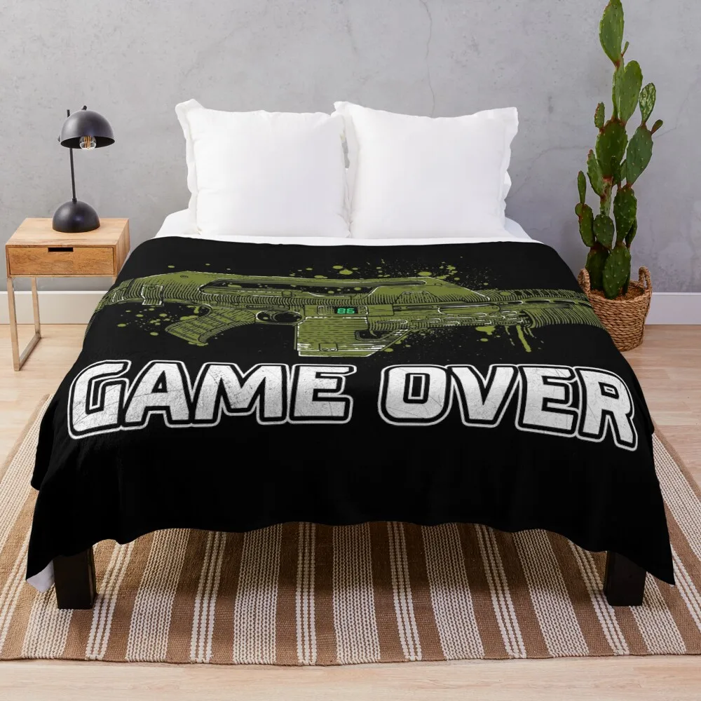 

Game Over Marines Throw Blanket Soft Plush Plaid Bed Fashionable Blanket