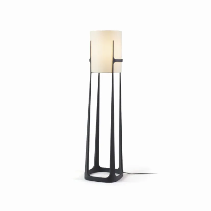 The contemporary modern LED floor lamp features a simple marble design with adjustable lighting