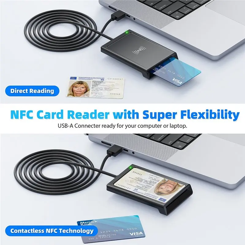 B47C Smart Card Reader/Writer 2-In-1 Contact+ PC-Linked Dual-Interface PCSC Standard