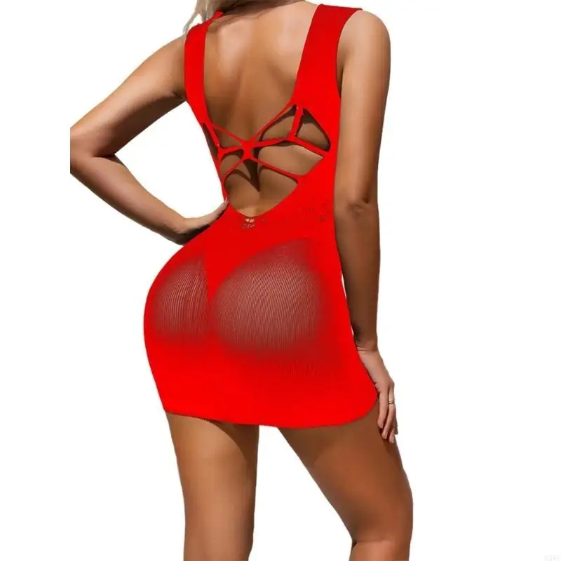 

85WE Women's Lingerie Mesh Chemise Lingerie Babydoll Bodysuit Dress Size