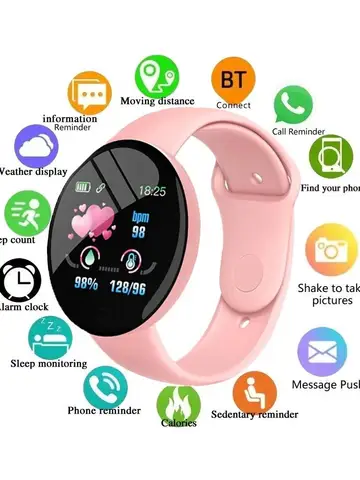 2025 New D18 Multifunctional Smart Watch Men & Women Bluetooth Connected Phone Music Fitness Sports Bracelet Sleep Monitor watch