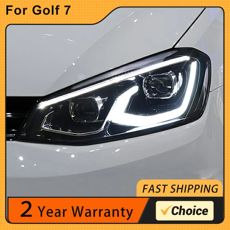 Car Lights For VW Golf 7 2013-2017 Golf7 MK7 LED Auto Headlight Assembly Upgrade Golf 8 Design Bicofal Lens Signal Front Lamp