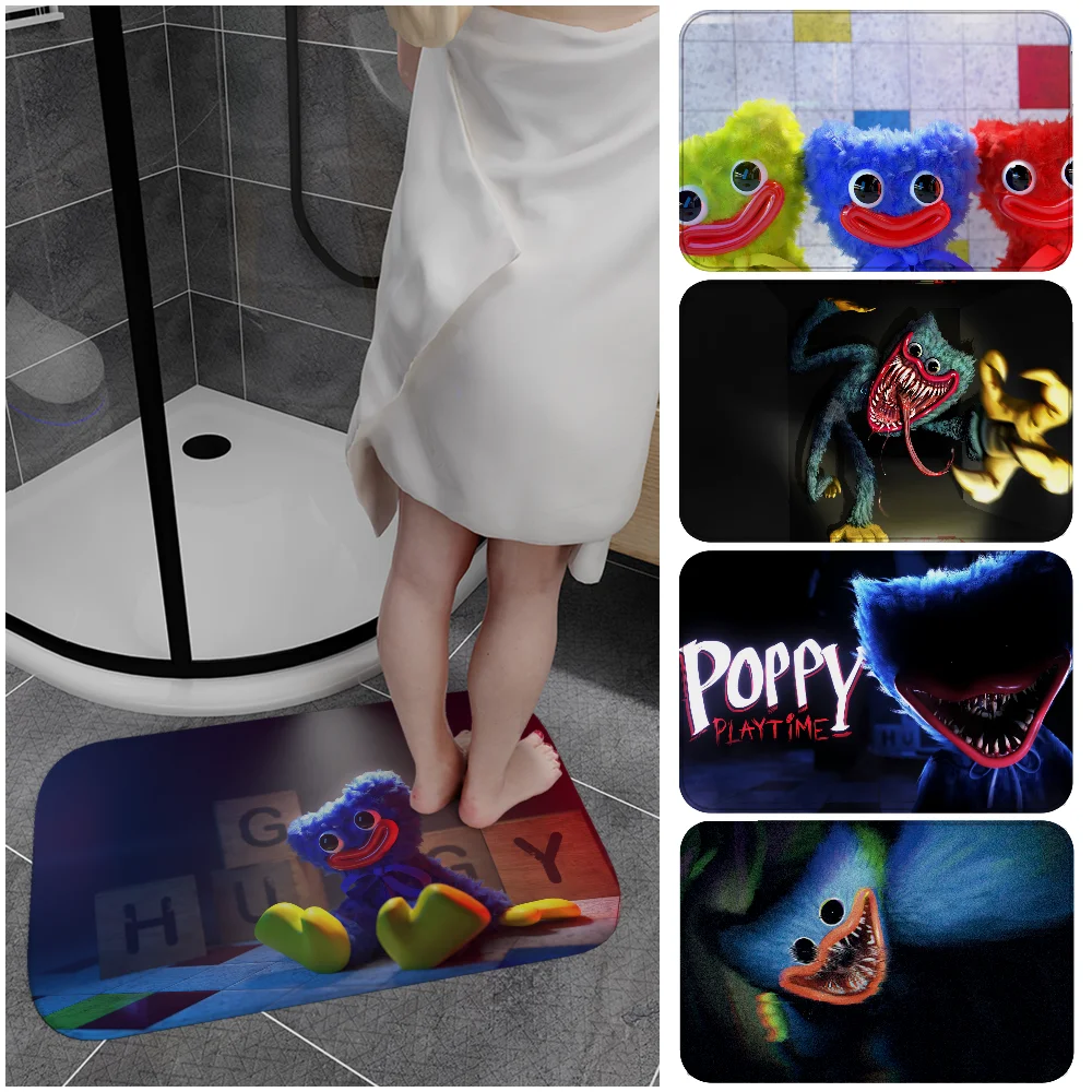 P-POPPYS PLAYTIME H-Huggy-Wuggyes Hallway Carpet Non-Slip Laundry Room Mat Laundry Decor Balcony Child Living Room Toilet Rug