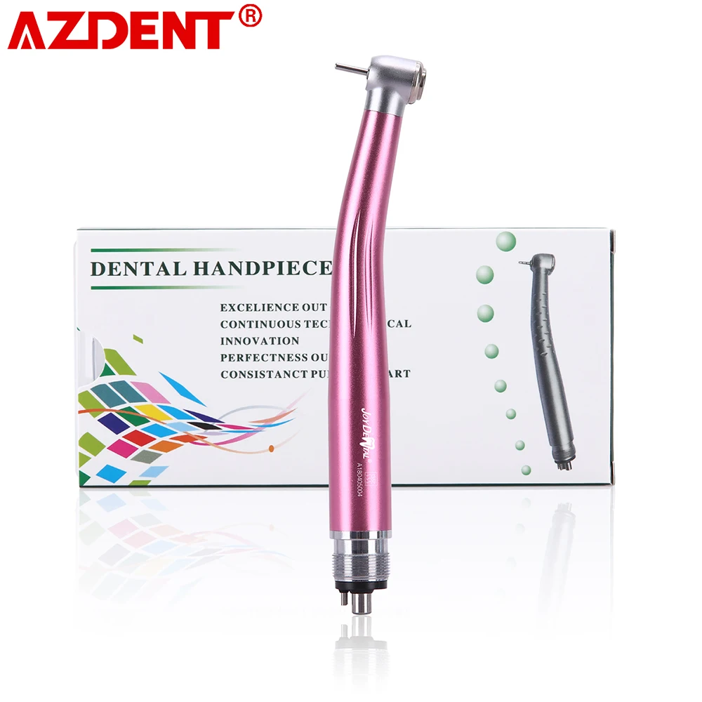 

Colorful AZDENT Dental High Speed Air Turbine Handpiece Standard Head Push Button Single Water Spray 2/4 Hole Dentist Instrument